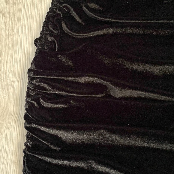 Drawstring Knot Ruched Velvet Dress - Picture 5 of 5